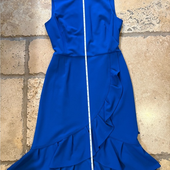Calvin Klein Blue Ruffle Sleeveless Dress - Picture 12 of 14